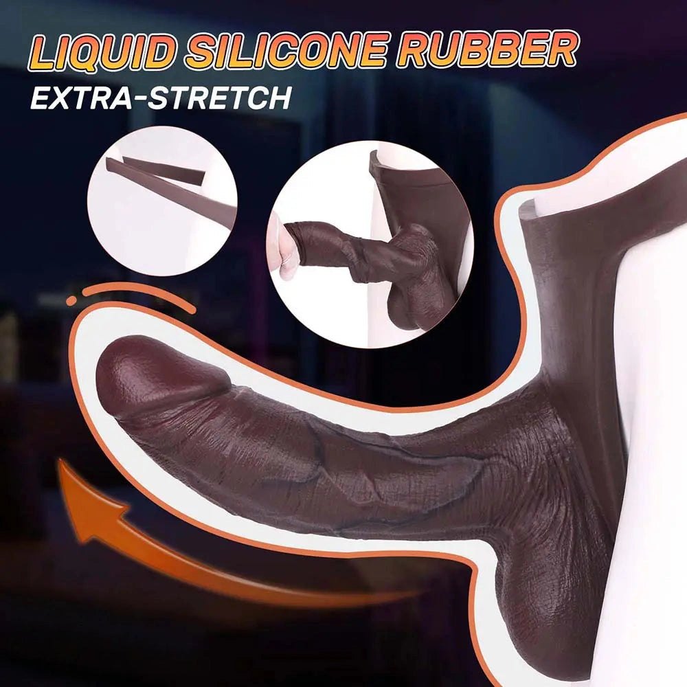 Coffee brown hollow strap-on dildo, photo 4