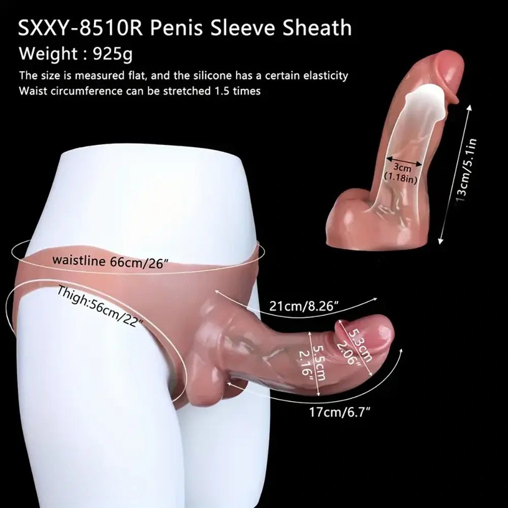 Flesh hollow wearable strap-on dildo, photo 10