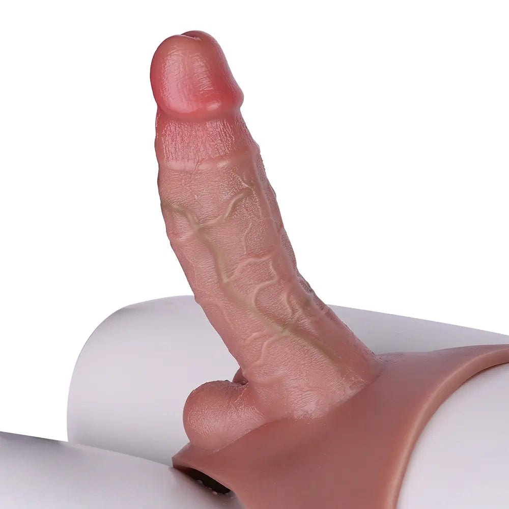 Flesh-tone hollow strap-on dildo sleeve, photo 1
