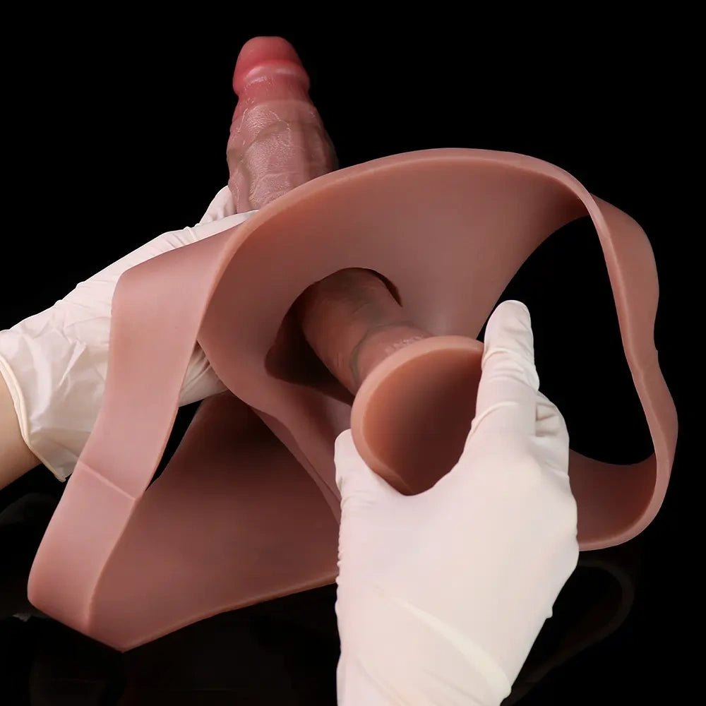 Flesh-tone hollow strap-on dildo sleeve, photo 11