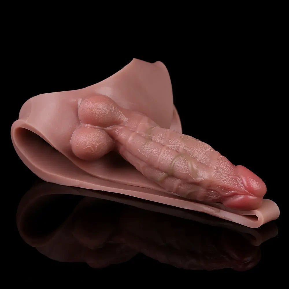 Flesh-tone hollow strap-on dildo sleeve, photo 14