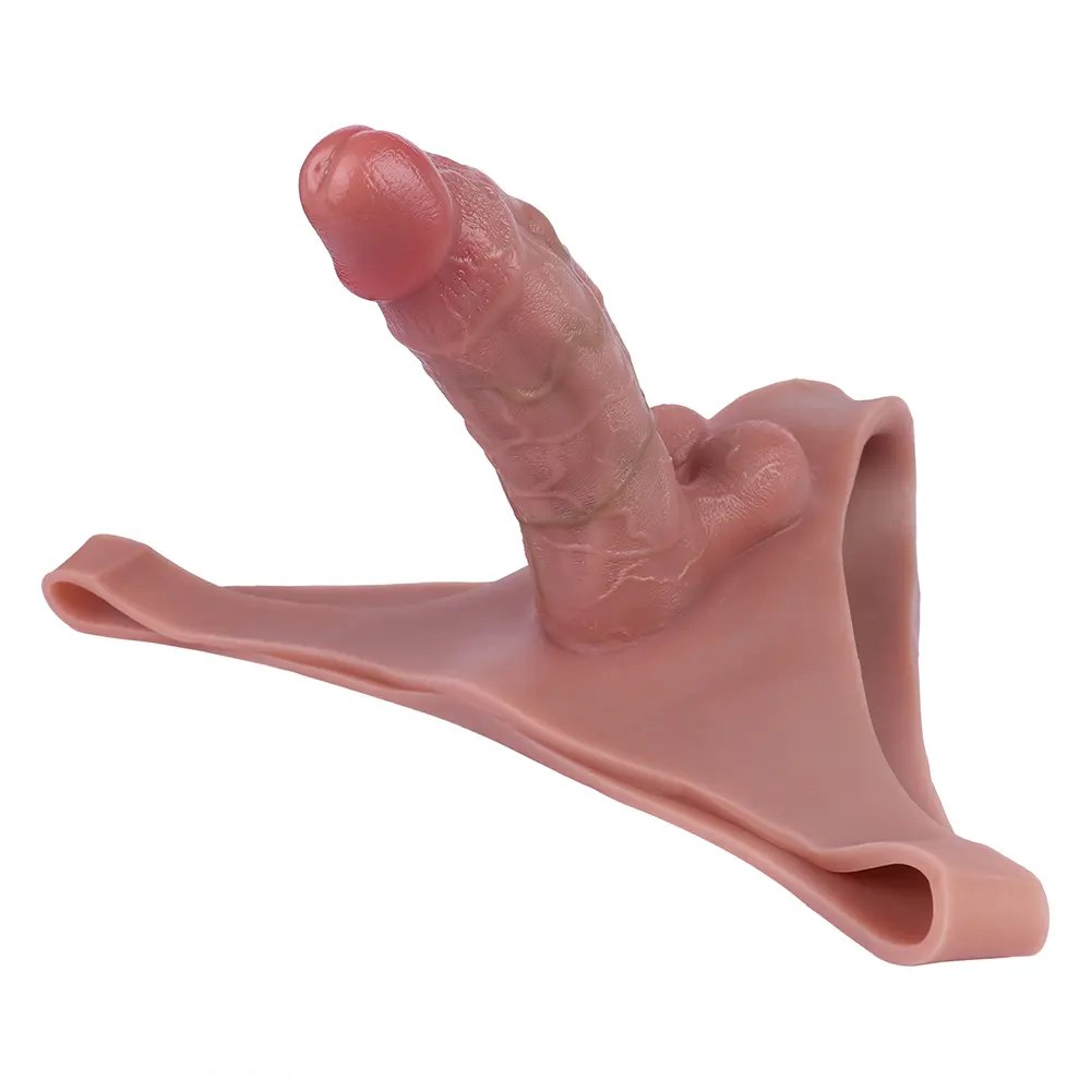 Flesh-tone hollow strap-on dildo sleeve, photo 3