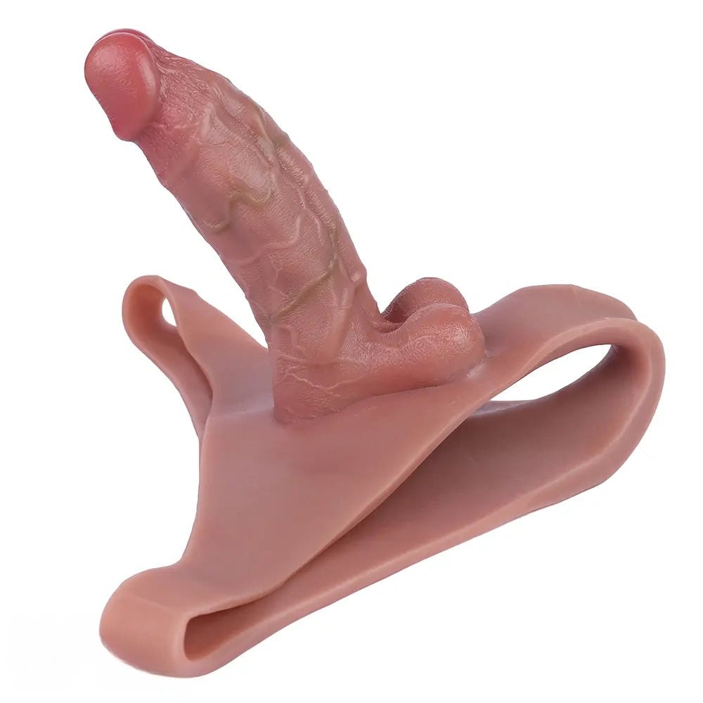 Flesh-tone hollow strap-on dildo sleeve, photo 5