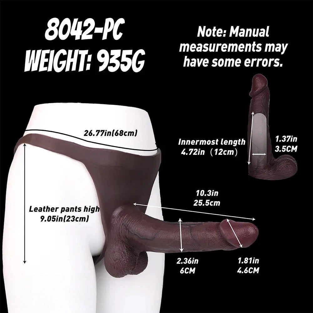 Coffee brown wearable strap-on dildo, photo 3