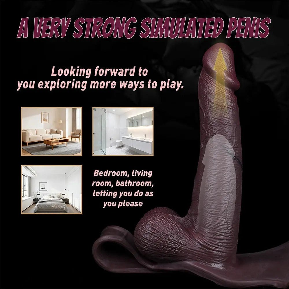 Coffee brown wearable strap-on dildo, photo 4