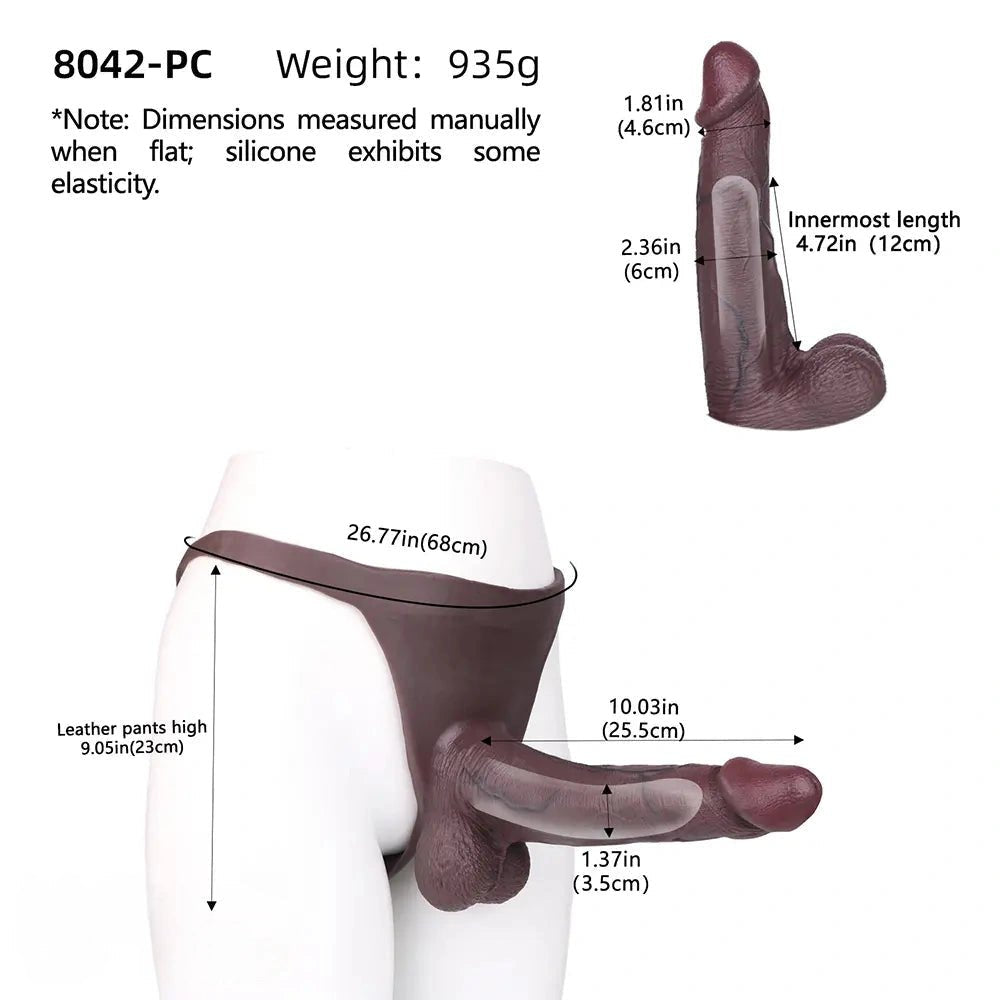 Coffee brown wearable strap-on dildo, photo 7