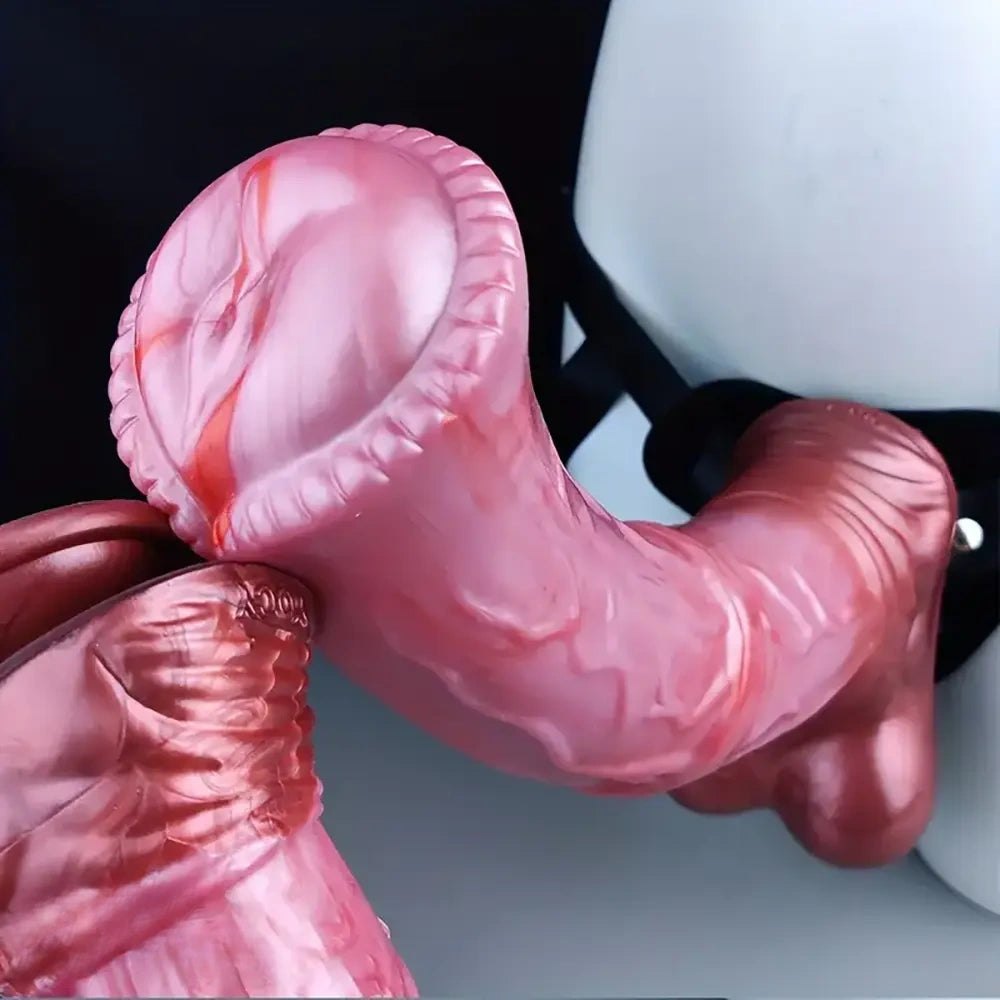 Pink horse cock strap-on silicone dildo, photo 3
