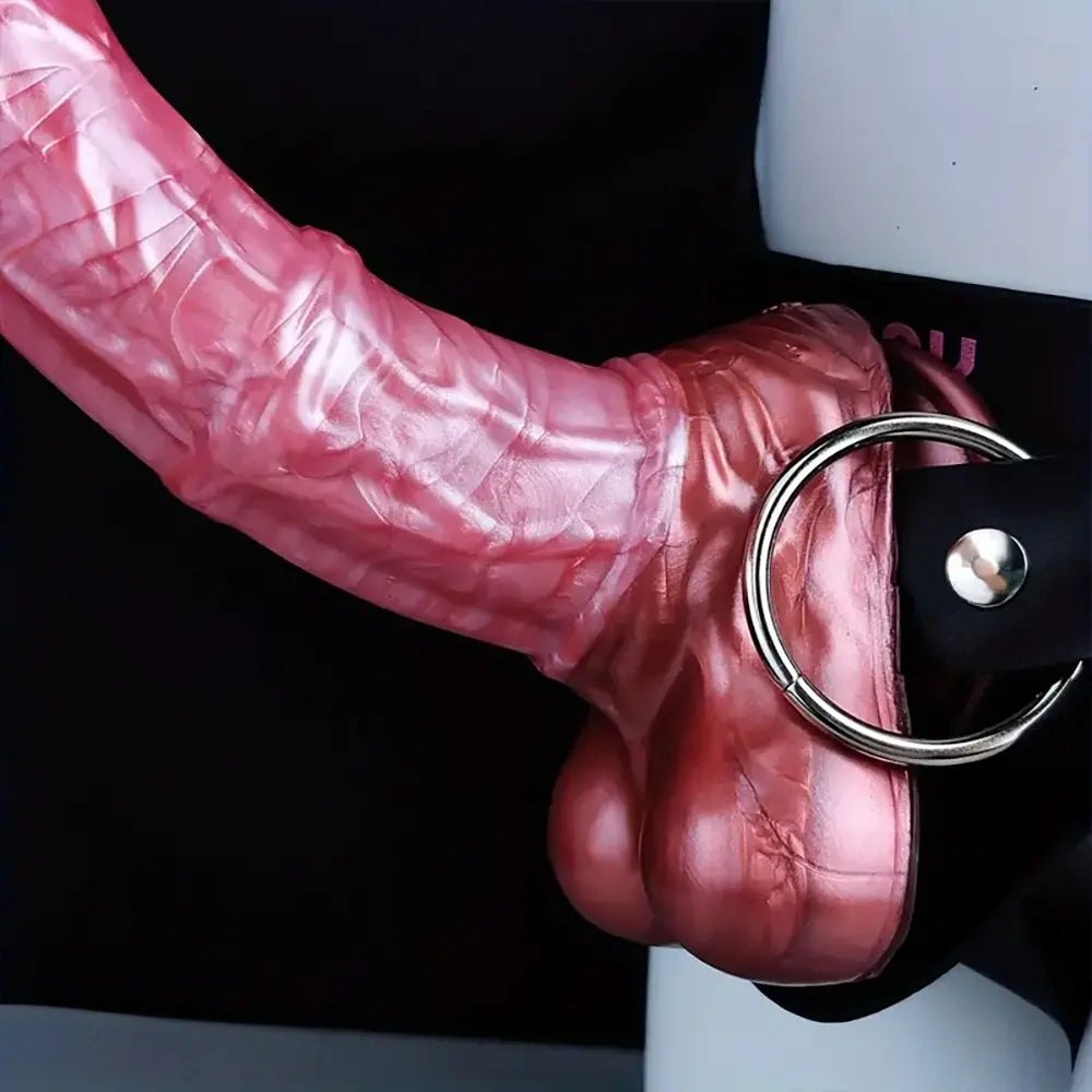 Pink horse cock strap-on silicone dildo, photo 6