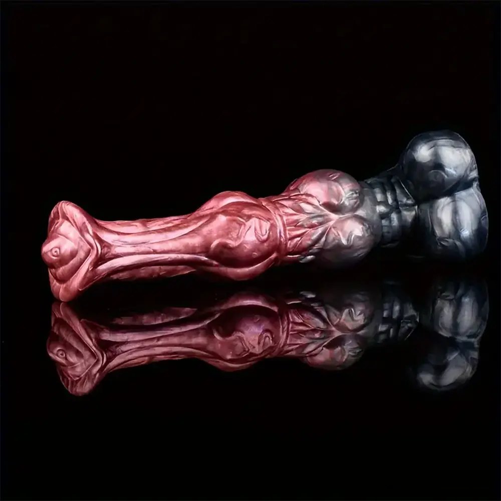 Red and black horse fantasy knot dildo, photo 7