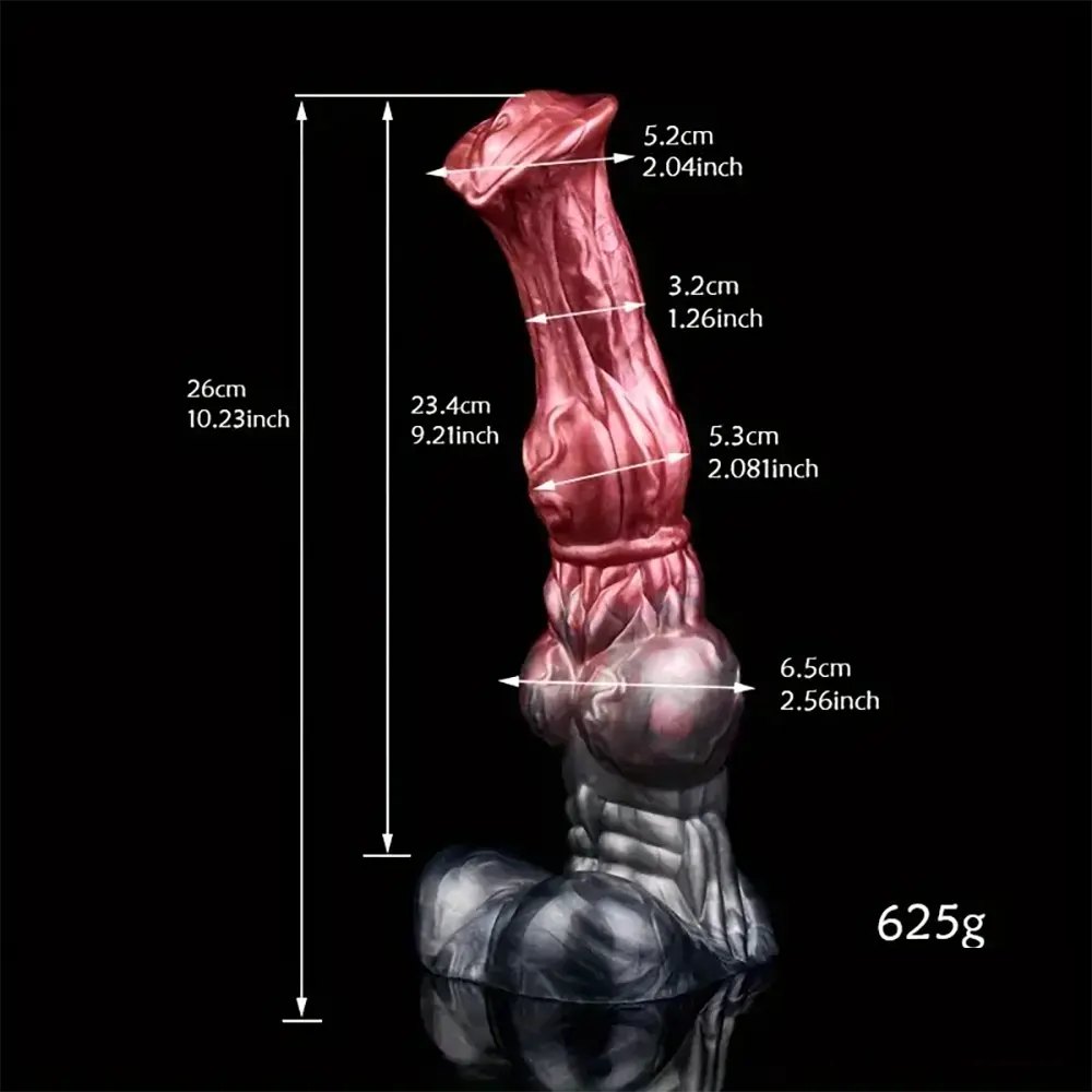 Red and black horse fantasy knot dildo, photo 9