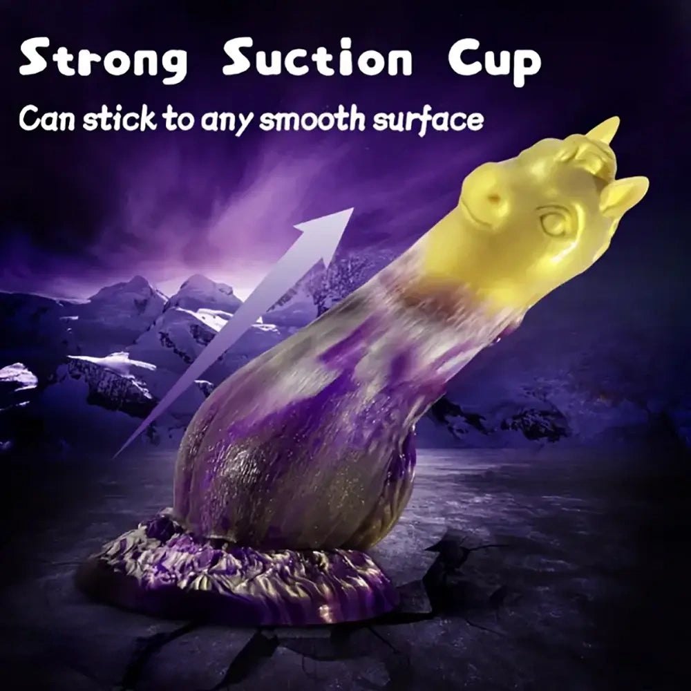 Horse-head fantasy dildo with textured base, photo 5