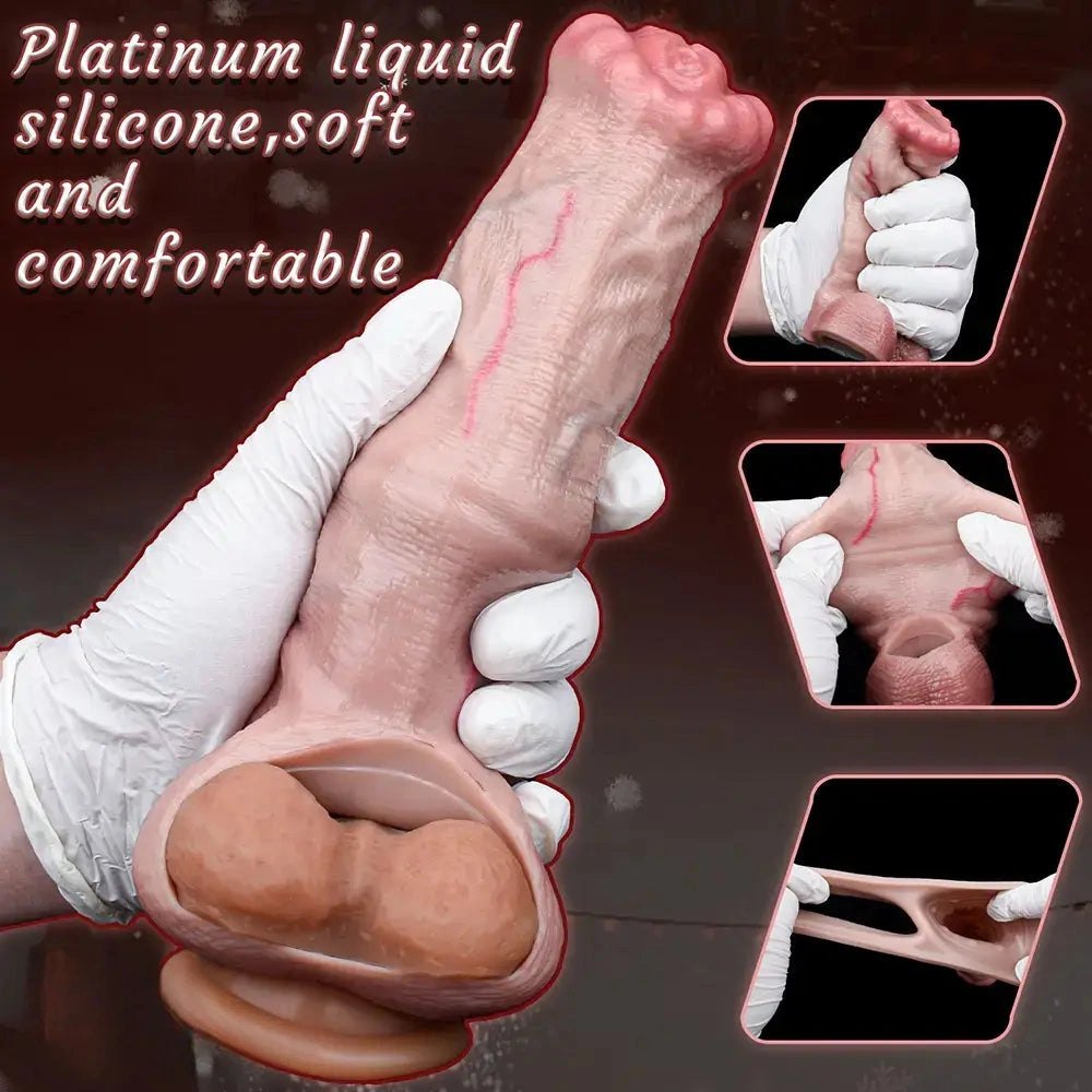Flesh tone horse penis sleeve dildo, photo 4
