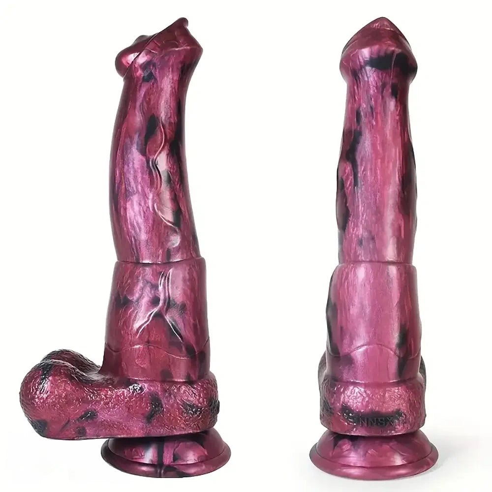 Maroon black marbled horse style dildo, photo 1