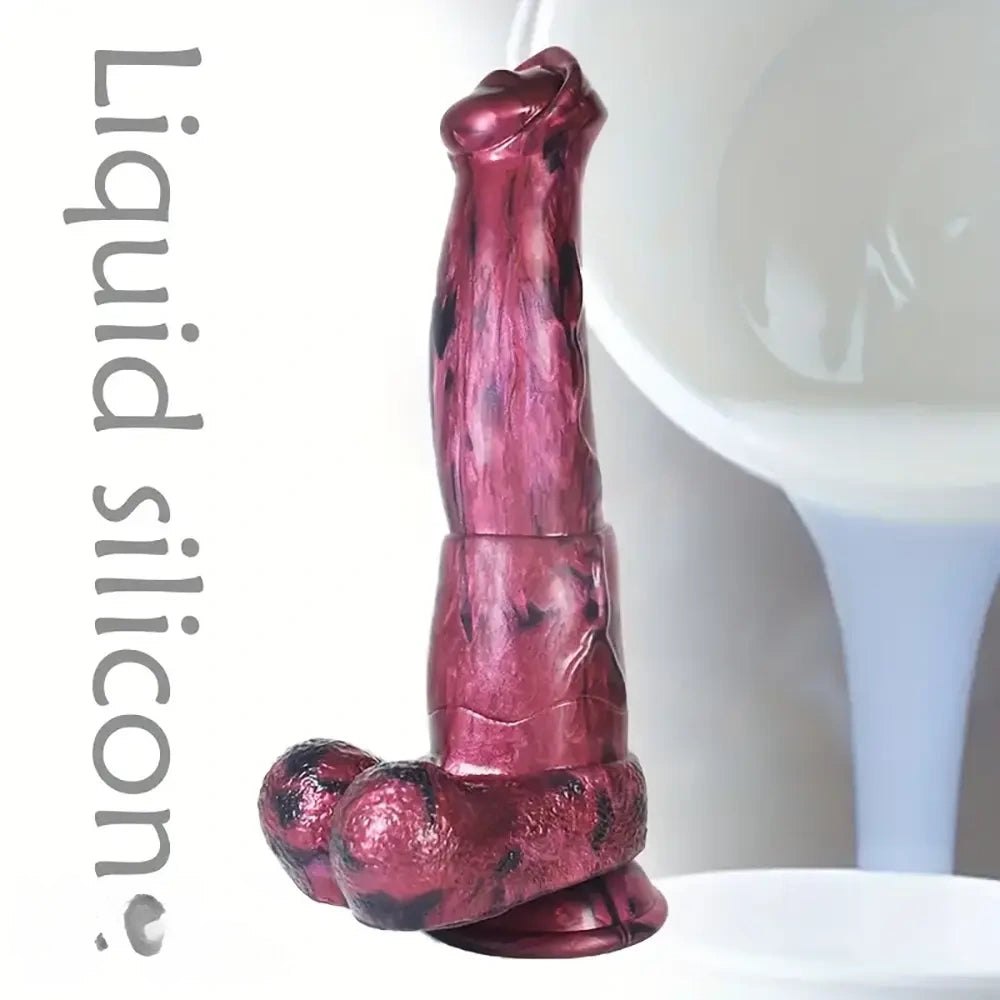 Maroon black marbled horse style dildo, photo 10