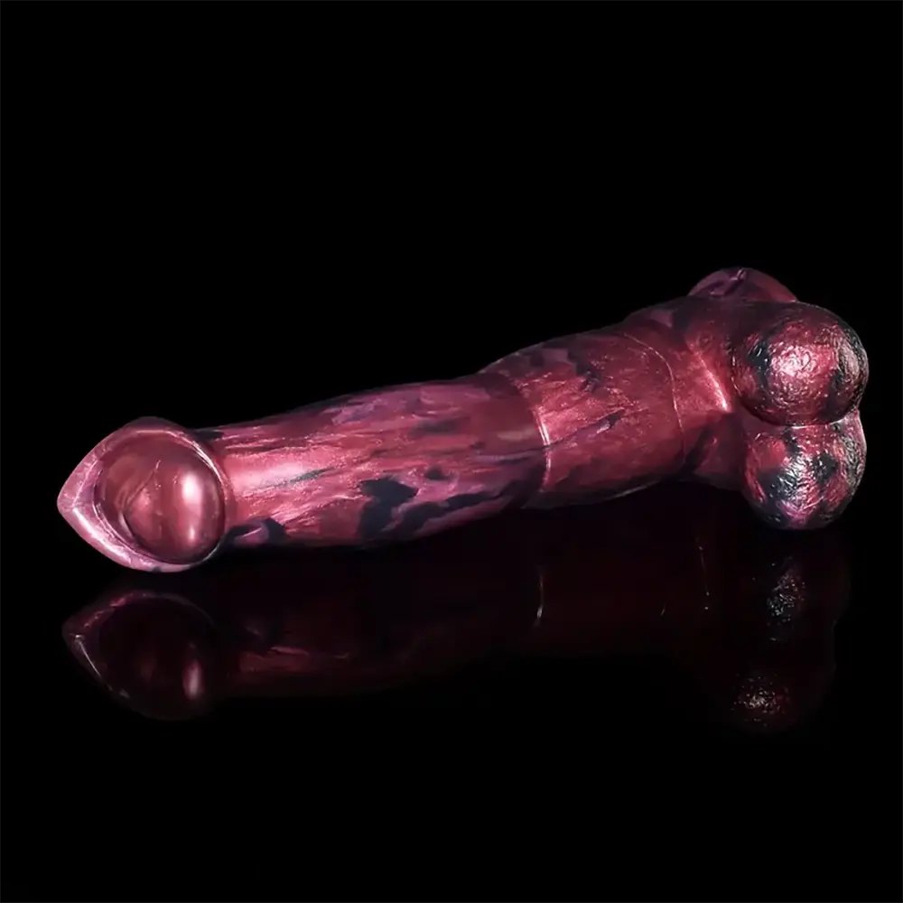 Maroon black marbled horse style dildo, photo 3