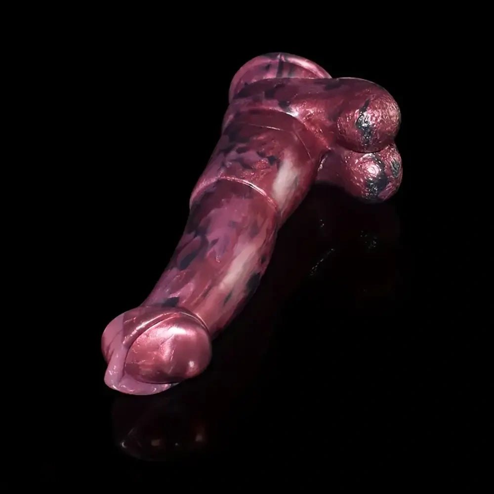 Maroon black marbled horse style dildo, photo 4