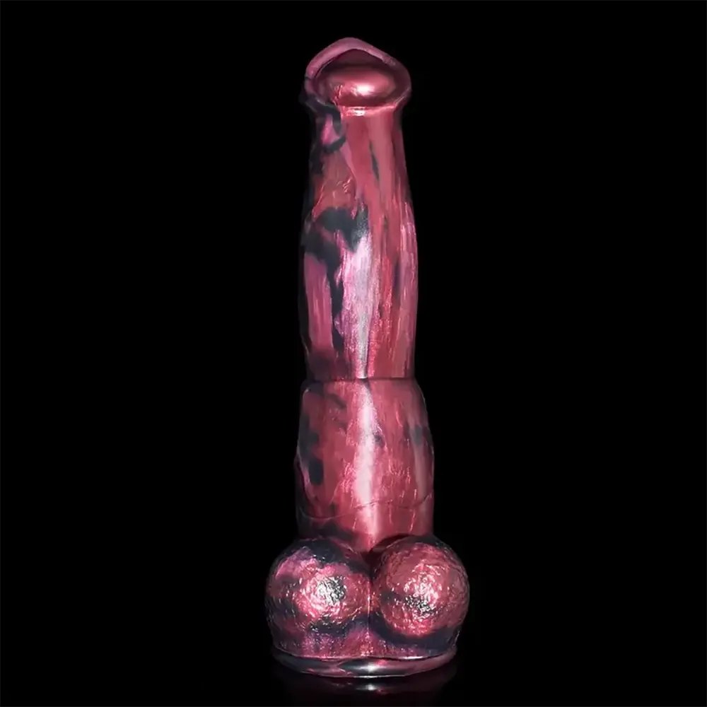 Maroon black marbled horse style dildo, photo 5