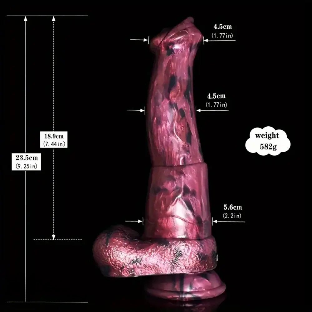 Maroon black marbled horse style dildo, photo 7