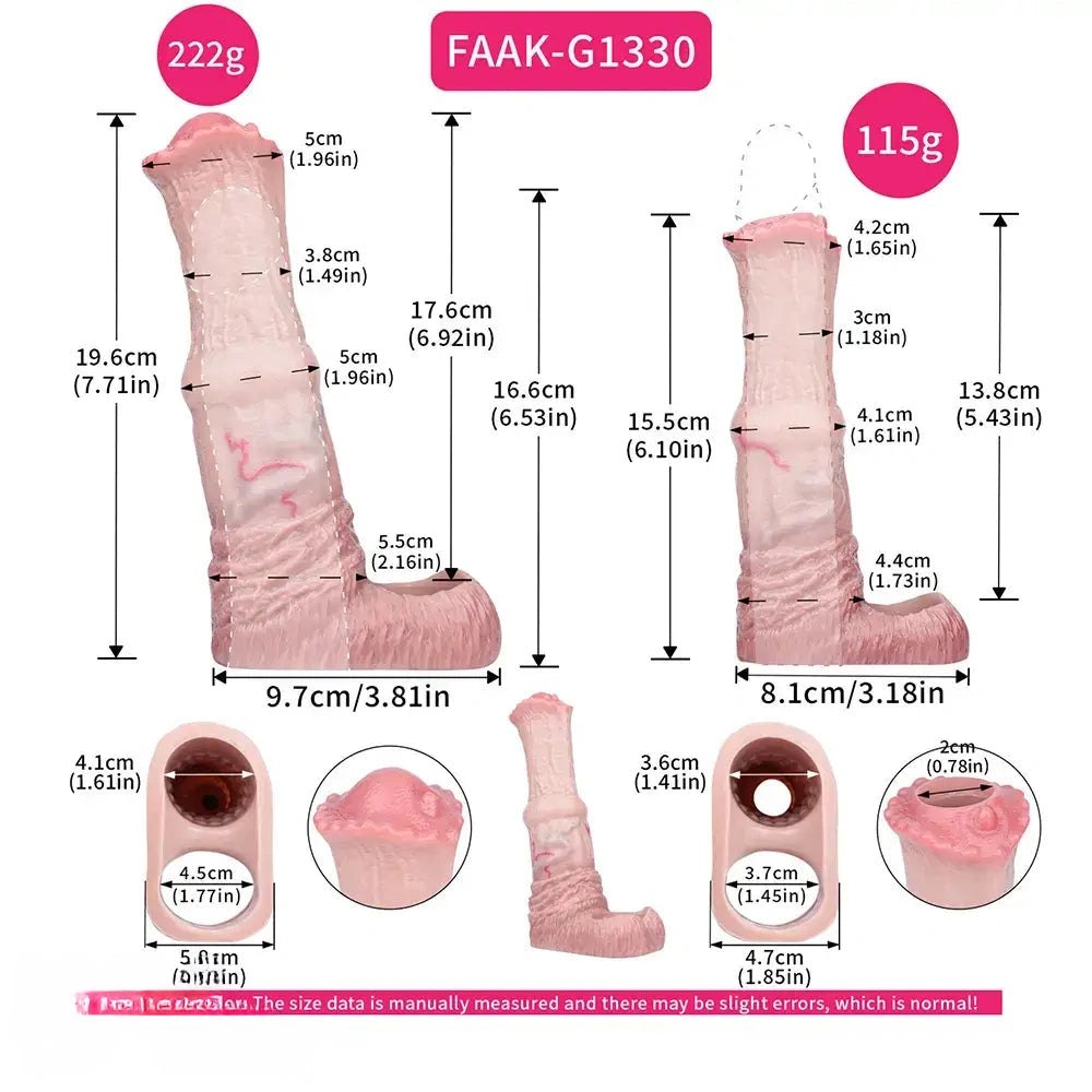 Flesh tone horse style silicone sleeve, photo 6