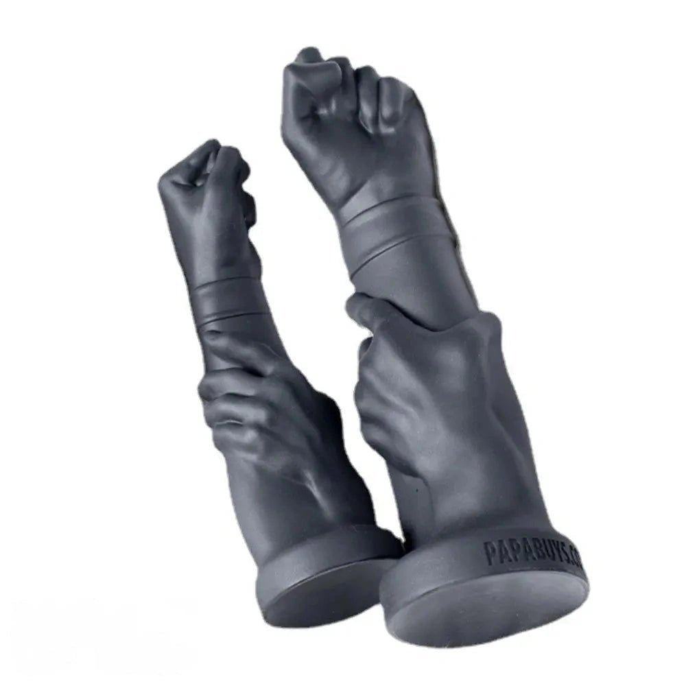 Black fist shaped silicone dildo, photo 1