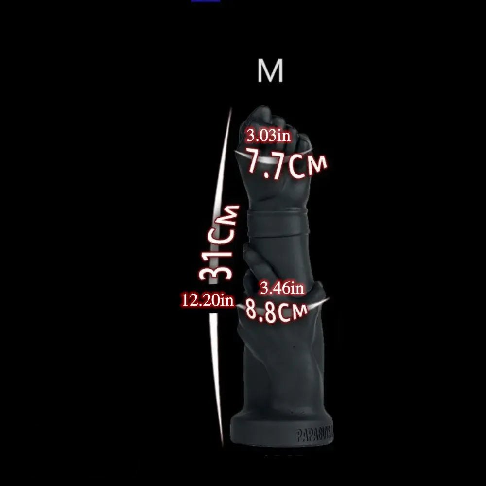 Black fist shaped silicone dildo, photo 10