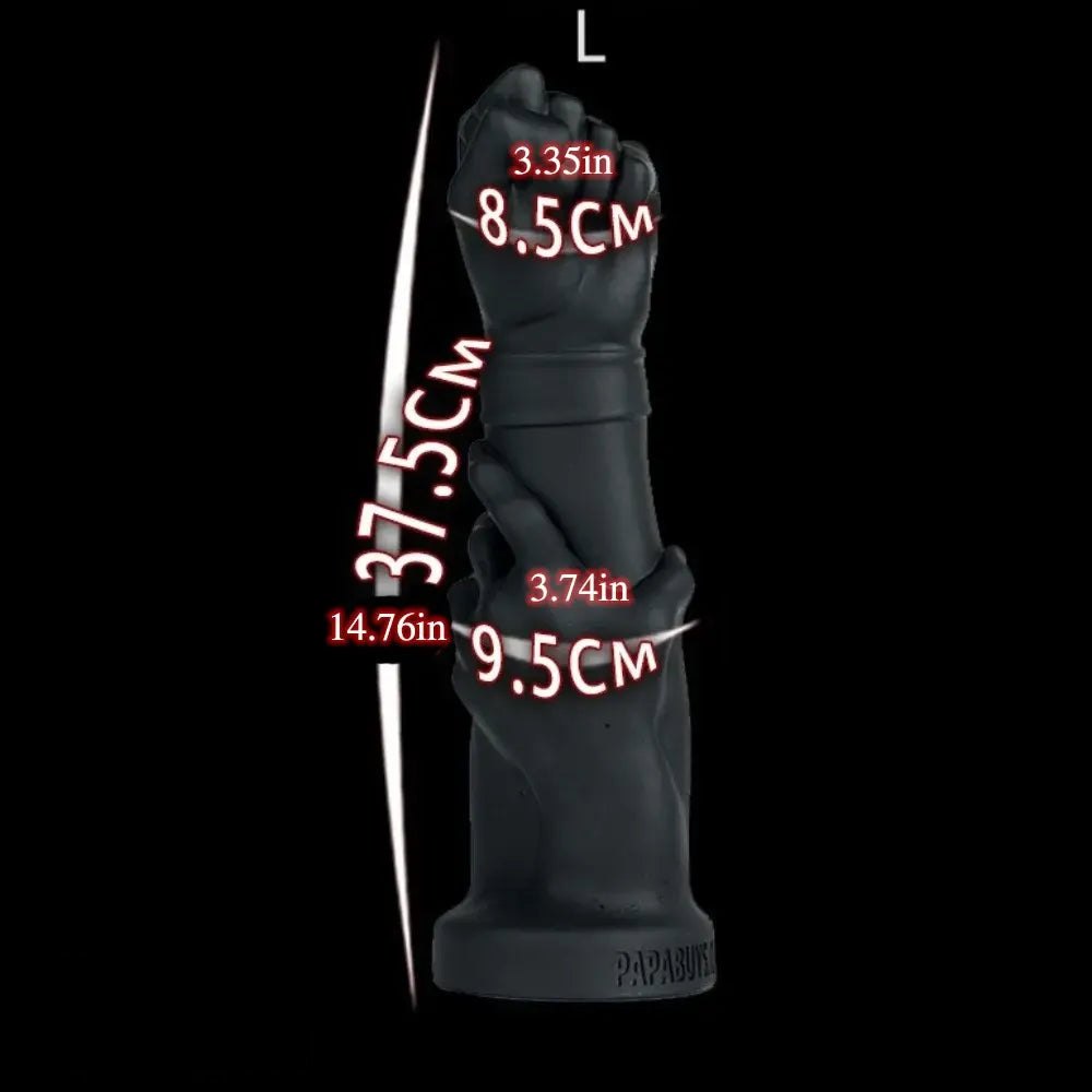 Black fist shaped silicone dildo, photo 11