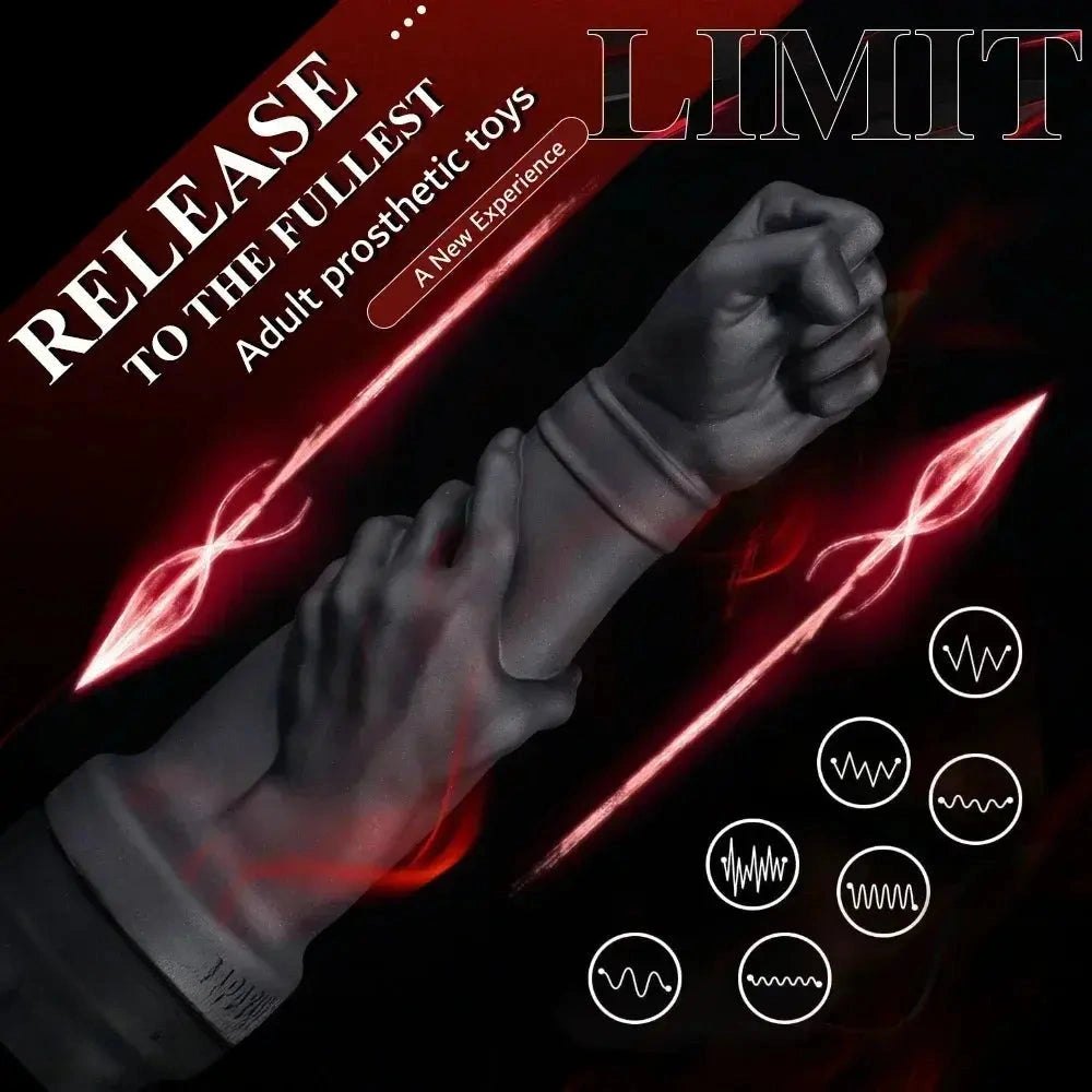 Black fist shaped silicone dildo, photo 3