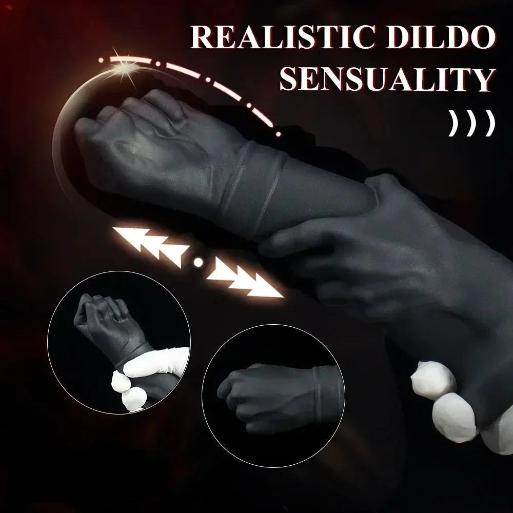 Black fist shaped silicone dildo, photo 4