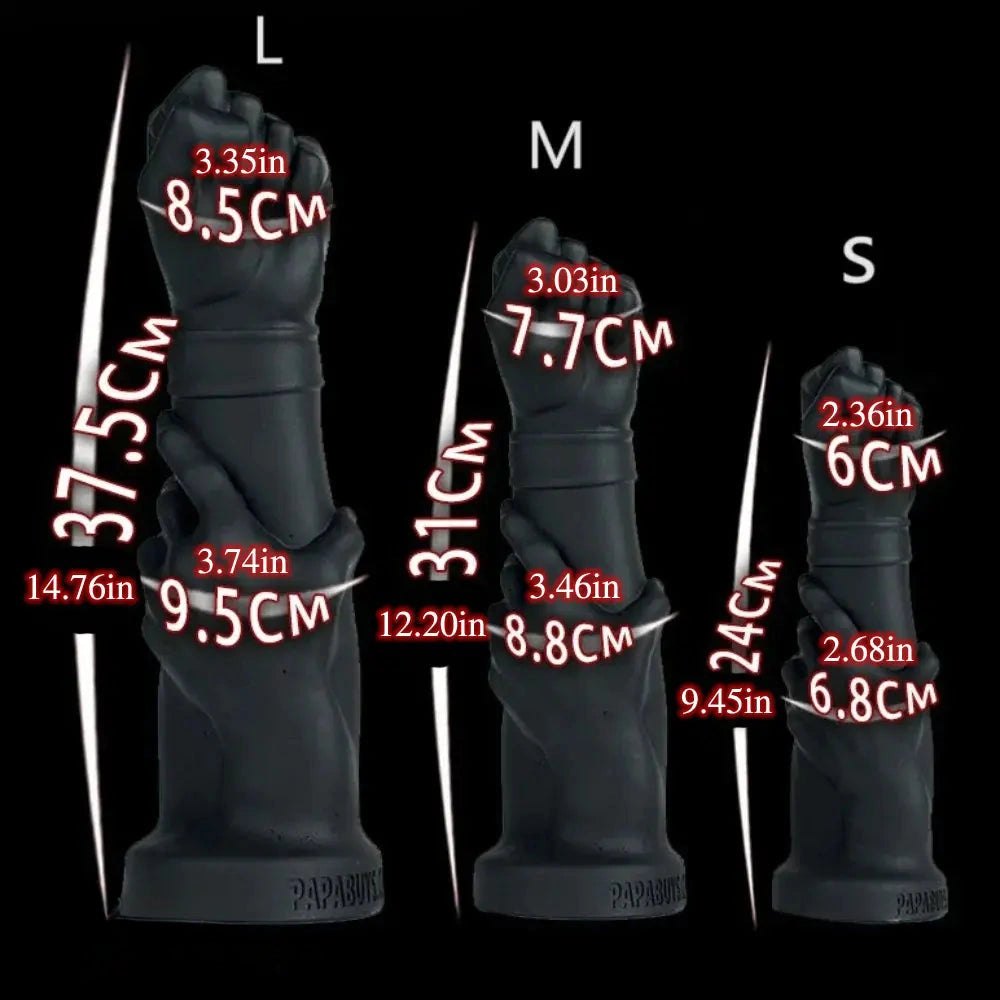 Black fist shaped silicone dildo, photo 6