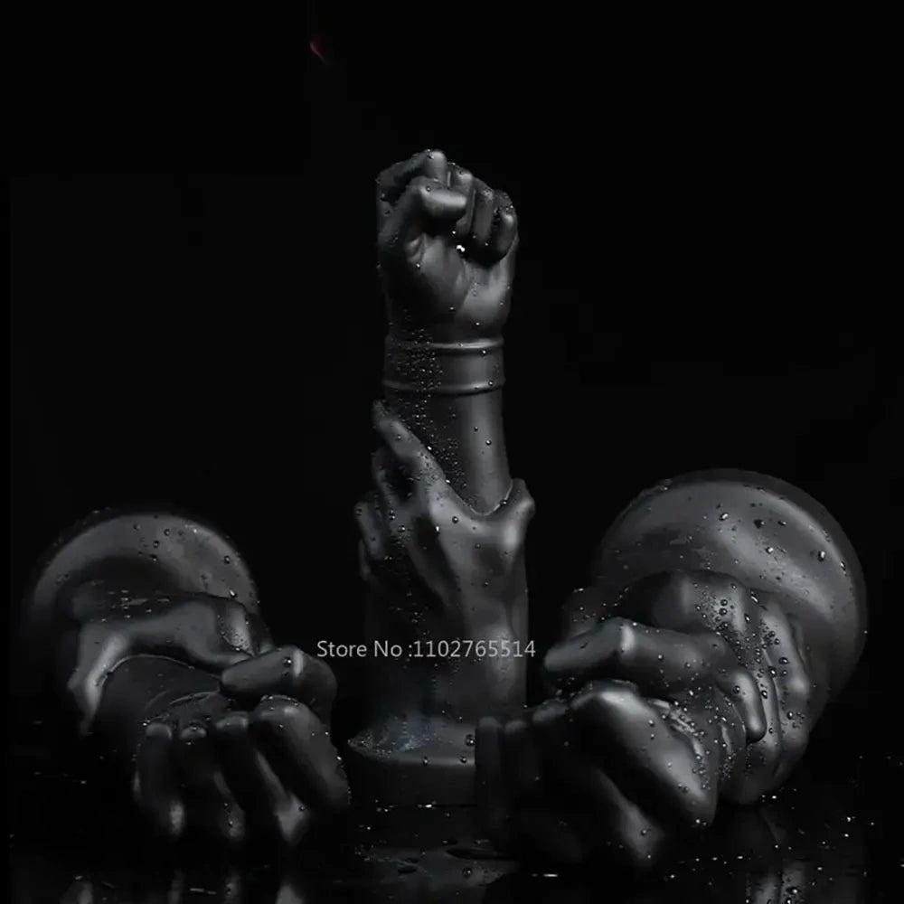 Black fist shaped silicone dildo, photo 8