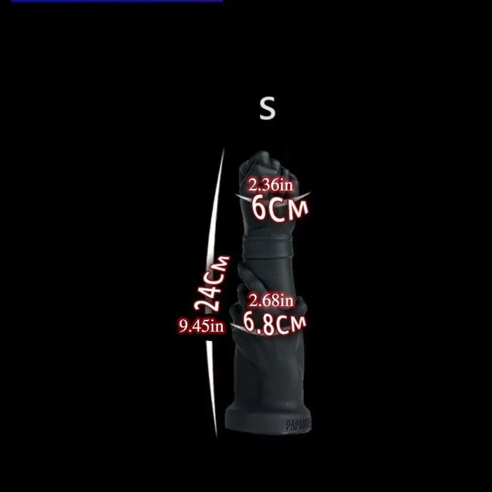 Black fist shaped silicone dildo, photo 9