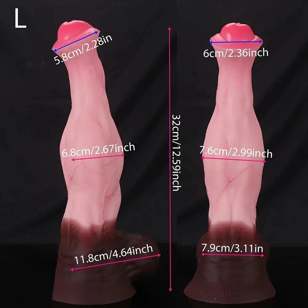 Flesh horse knot silicone dildo