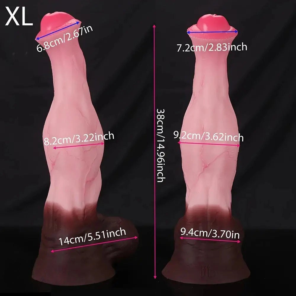 Flesh horse knot silicone dildo