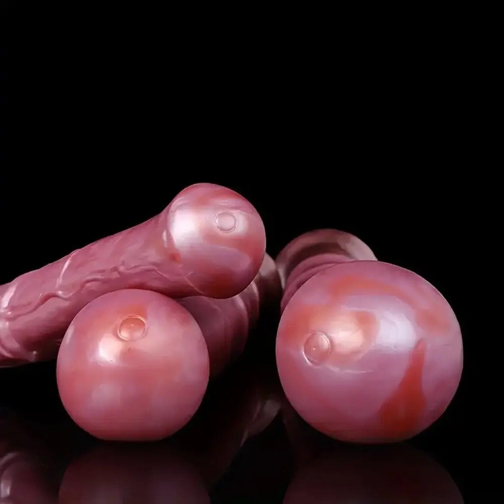 Colorful ridged horse style silicone dildo, photo 5