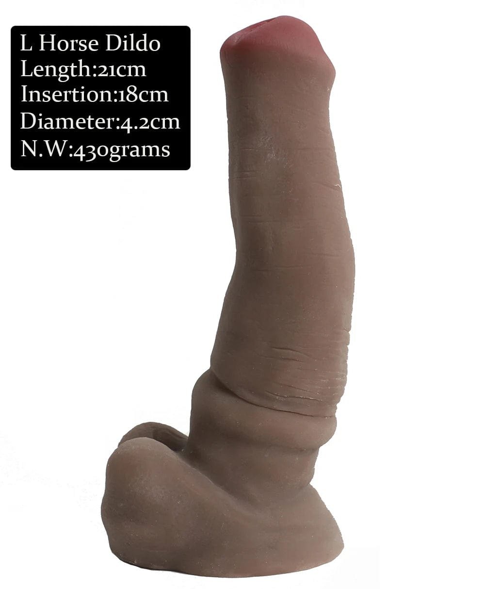 Brown realistic silicone dildo with suction cup base, photo 5