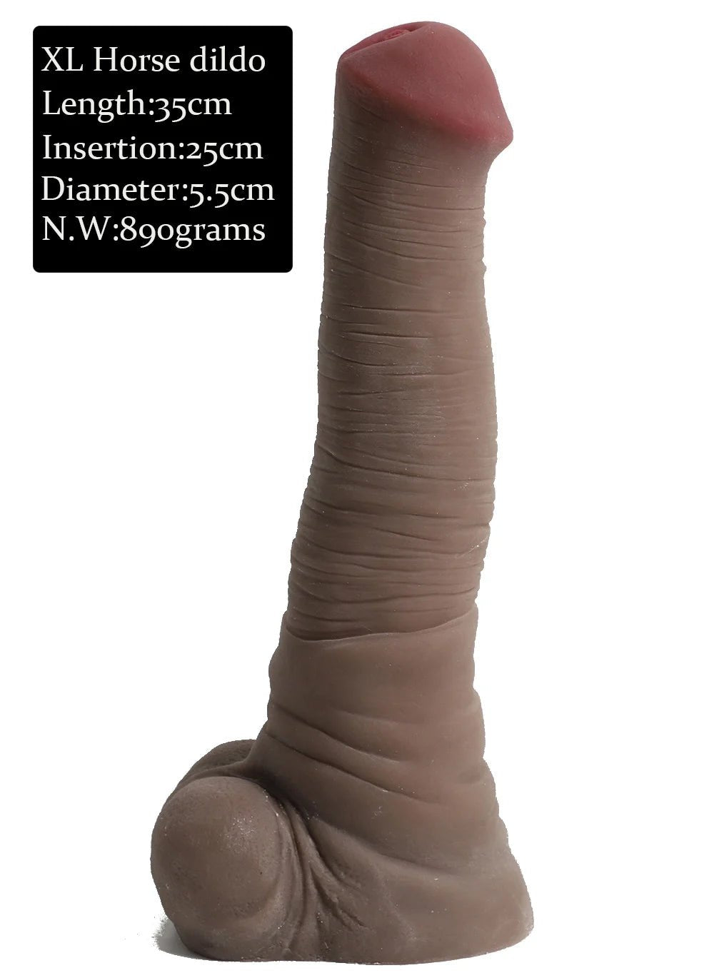 Brown realistic silicone dildo with suction cup base, photo 8