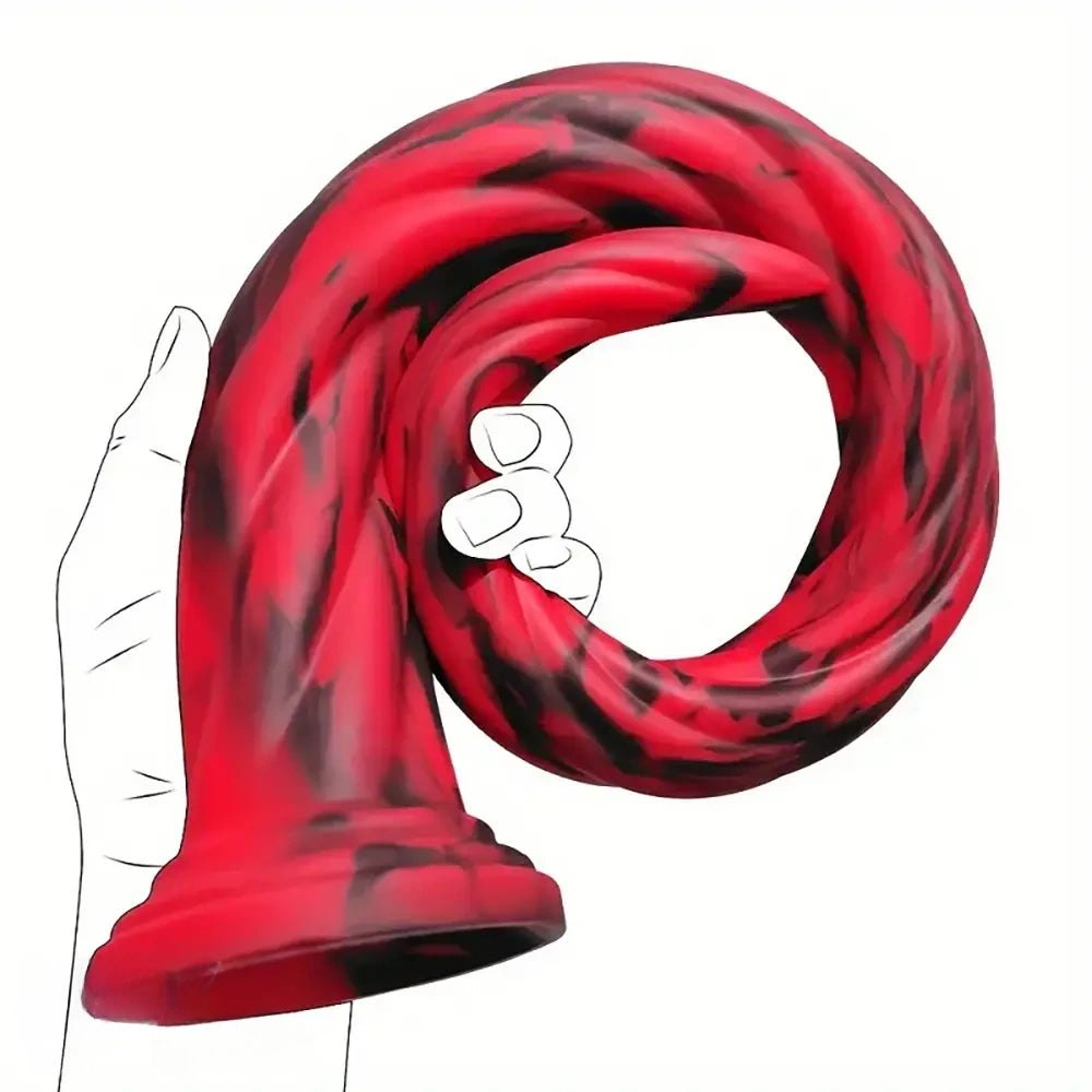 Ridged marbled silicone suction cup dildo, photo 10