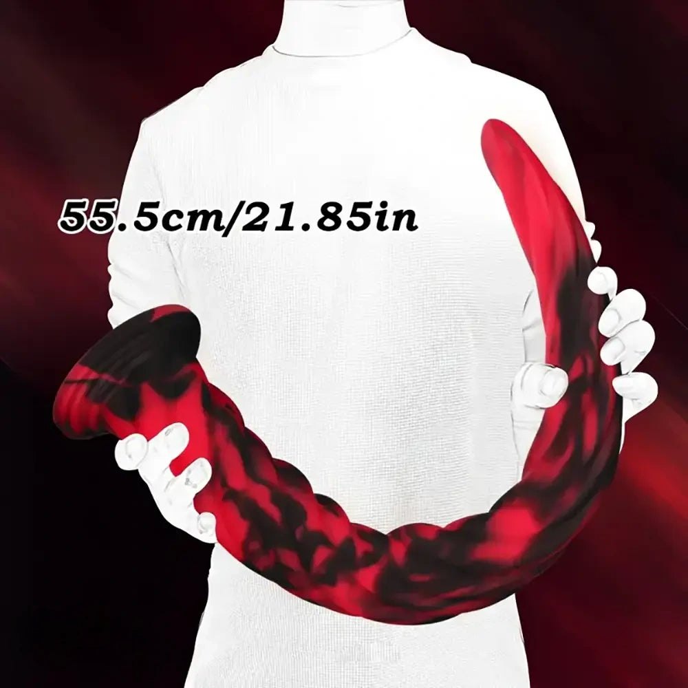 Ridged marbled silicone suction cup dildo, photo 12