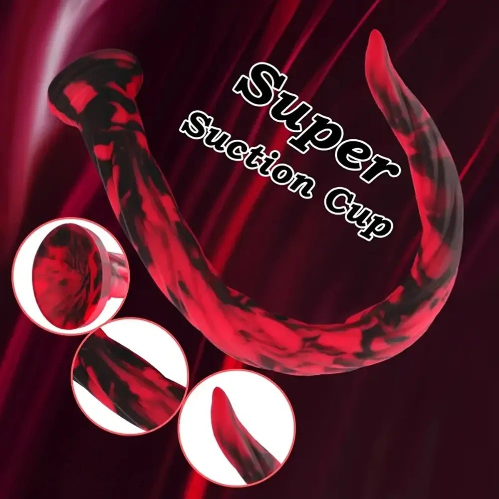 Ridged marbled silicone suction cup dildo, photo 3