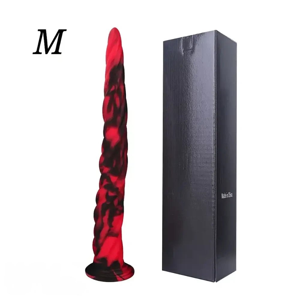 Ridged marbled silicone suction cup dildo, photo 4