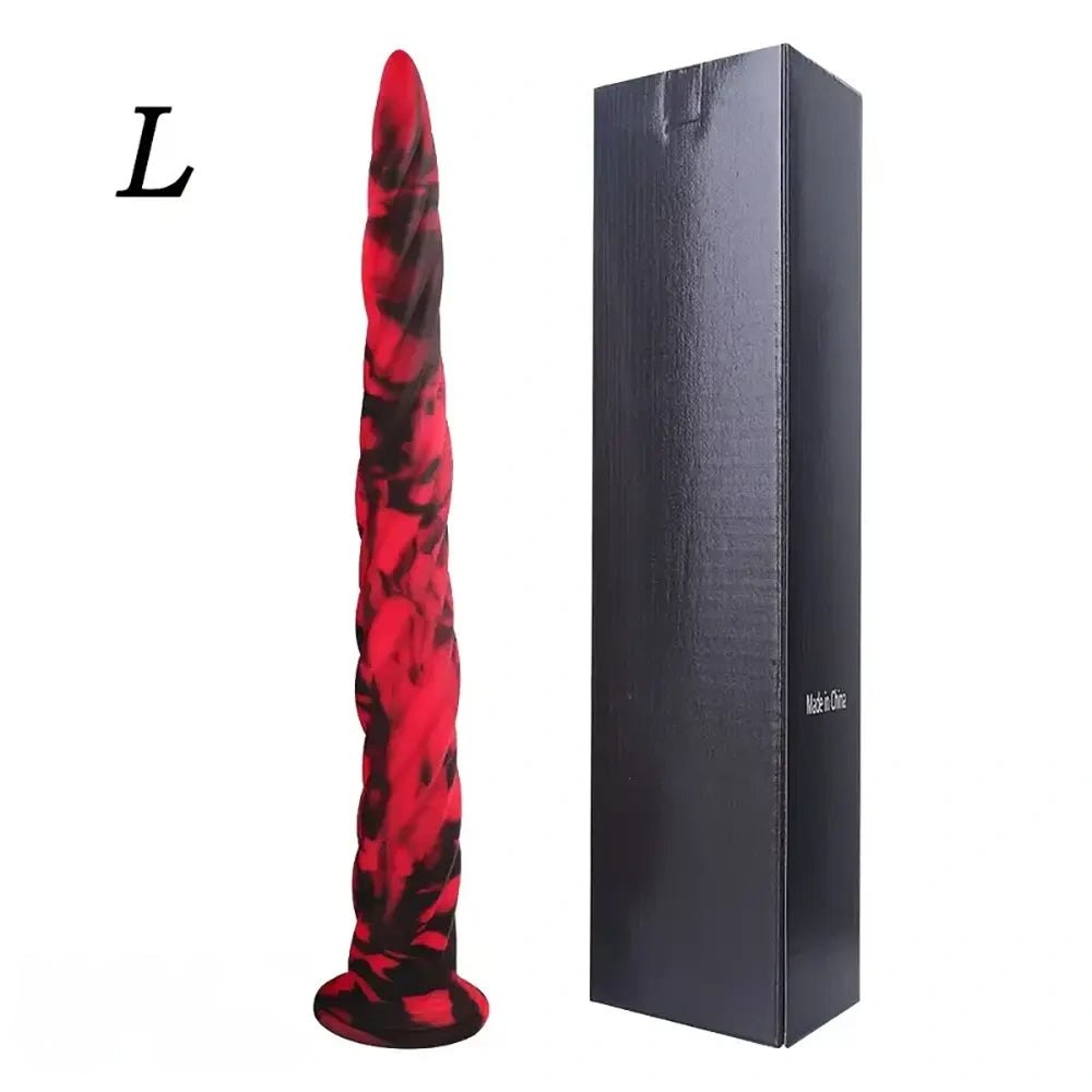 Ridged marbled silicone suction cup dildo, photo 6