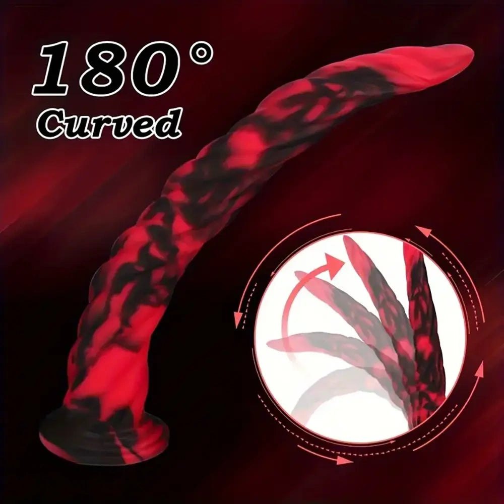 Ridged marbled silicone suction cup dildo, photo 7
