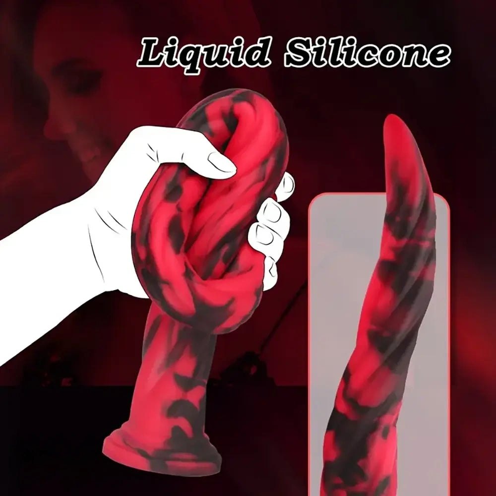 Ridged marbled silicone suction cup dildo, photo 8