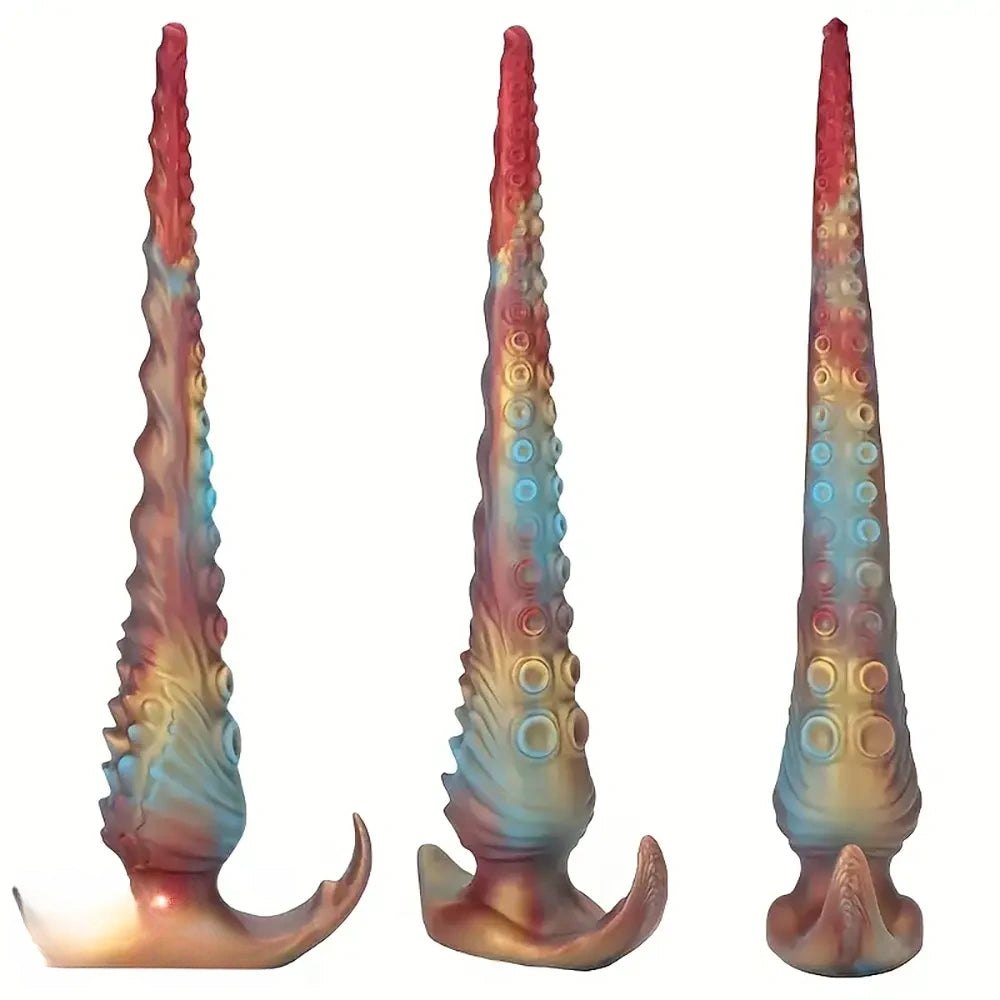 Red gold tentacle silicone fantasy dildo, photo 2