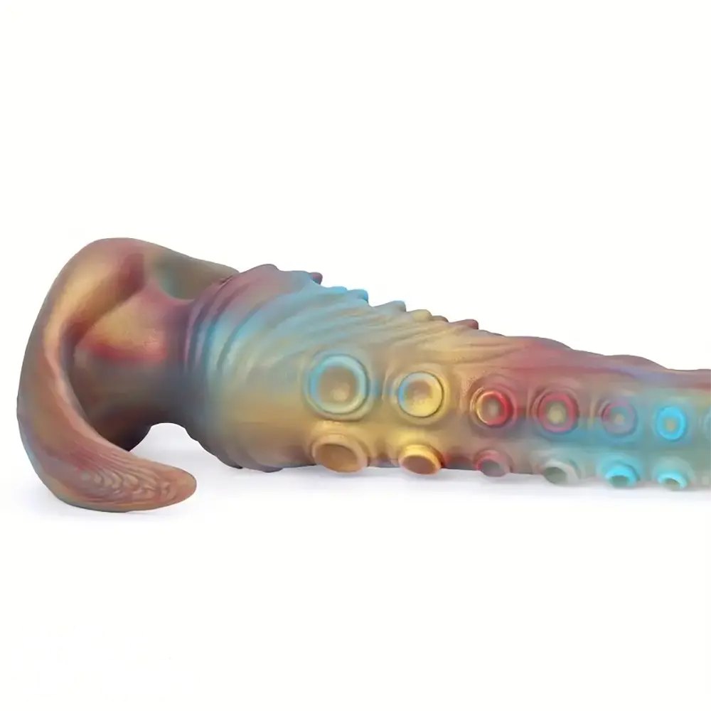Red gold tentacle silicone fantasy dildo, photo 4
