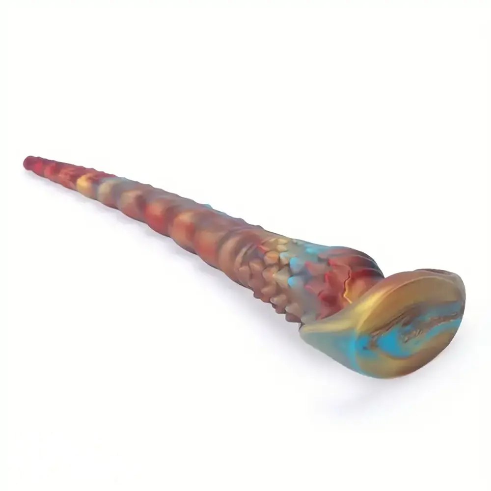 Red gold tentacle silicone fantasy dildo, photo 5