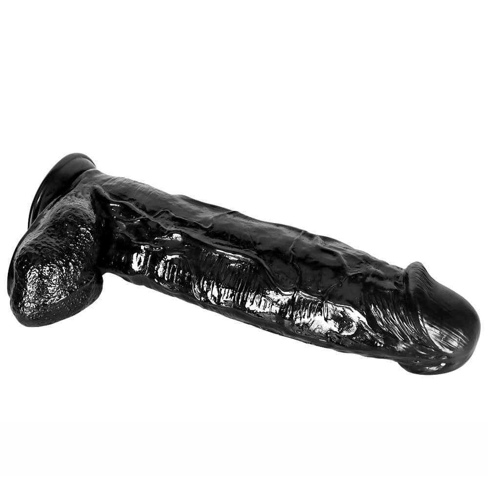 Black realistic PVC dildo, photo 11