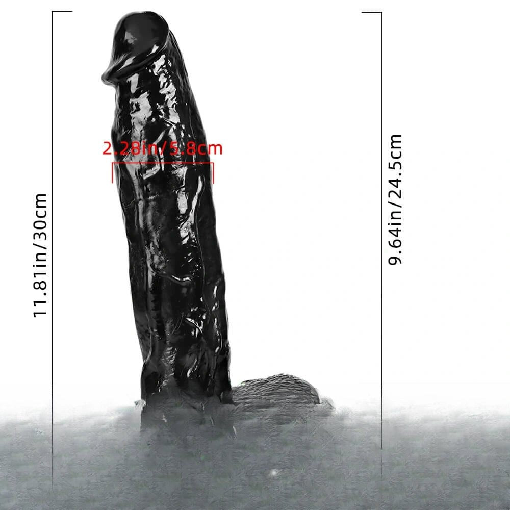 Black realistic PVC dildo, photo 13