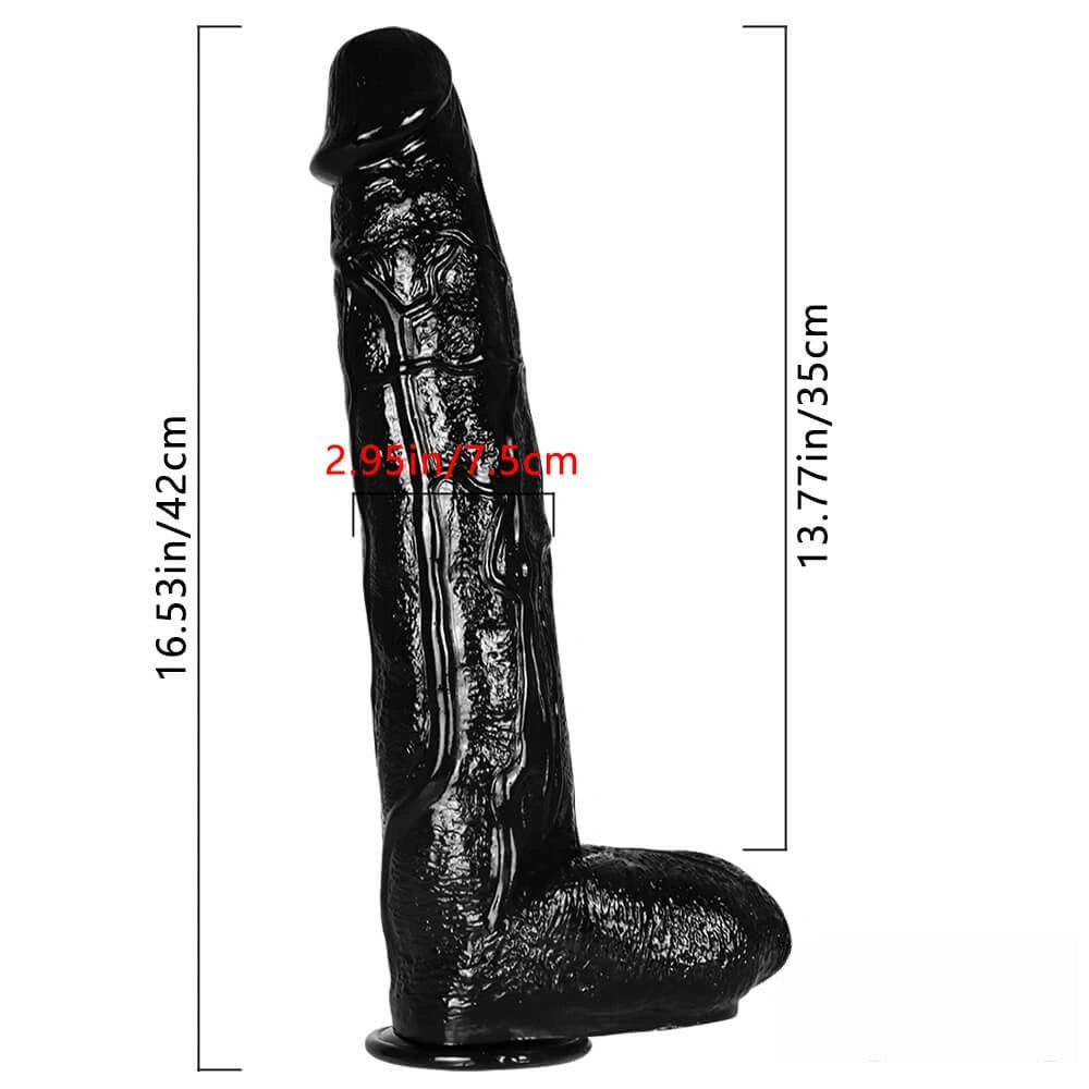 Black realistic PVC dildo, photo 14
