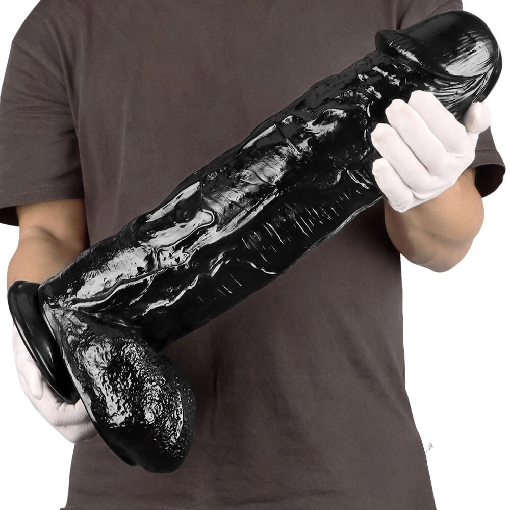 Black realistic PVC dildo, photo 2